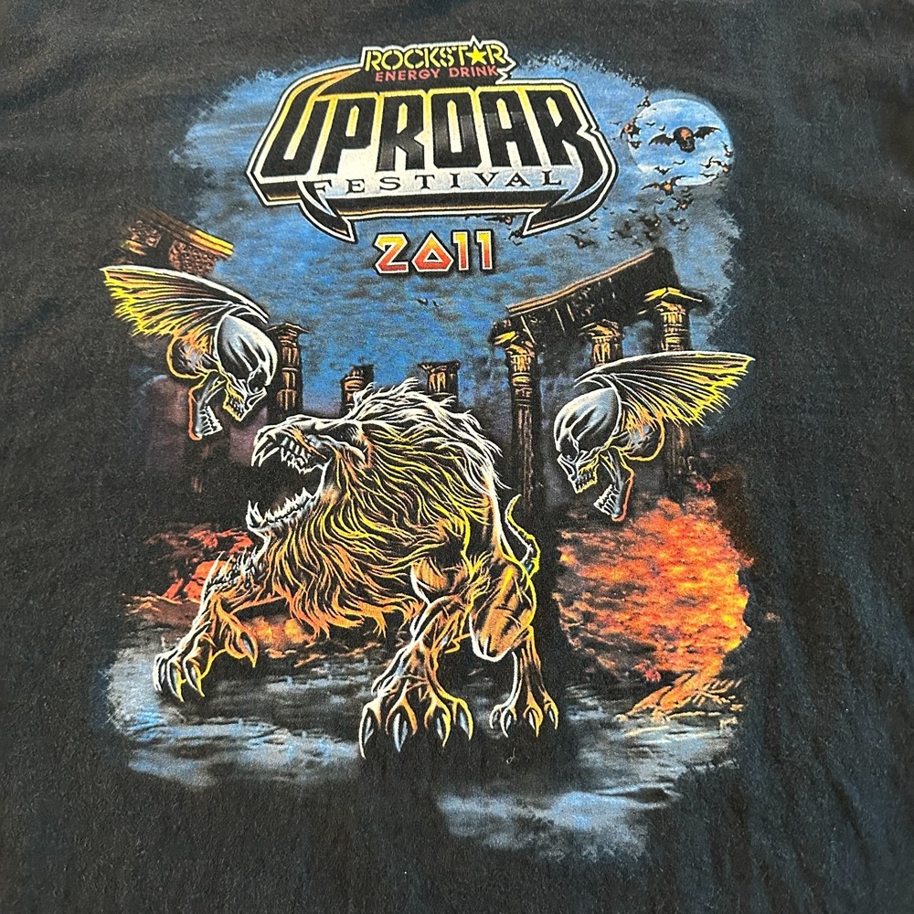 Uproar Festival 2011 Rockstar‎ Energy Drink Tee Shirt Size XL Black Graphic